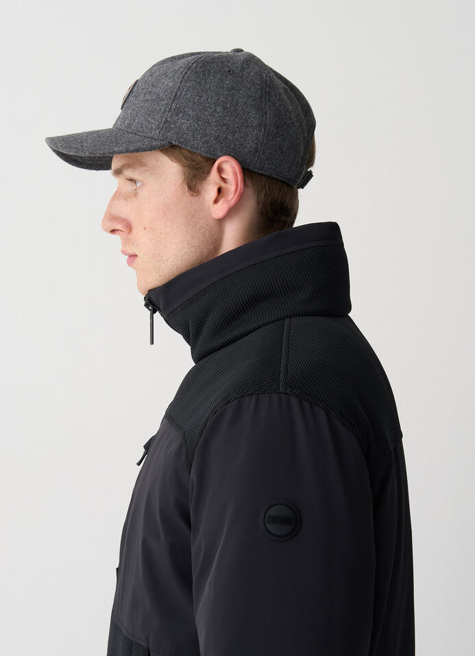 Bi-material down jacket image number 2