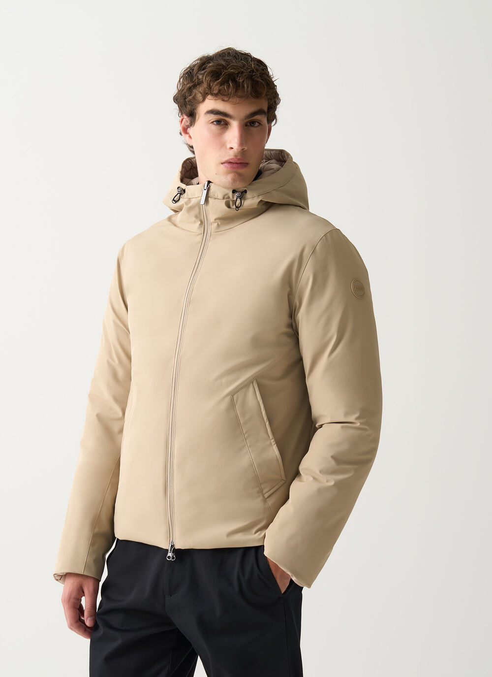 Reversible waterproof down jacket  image number 1