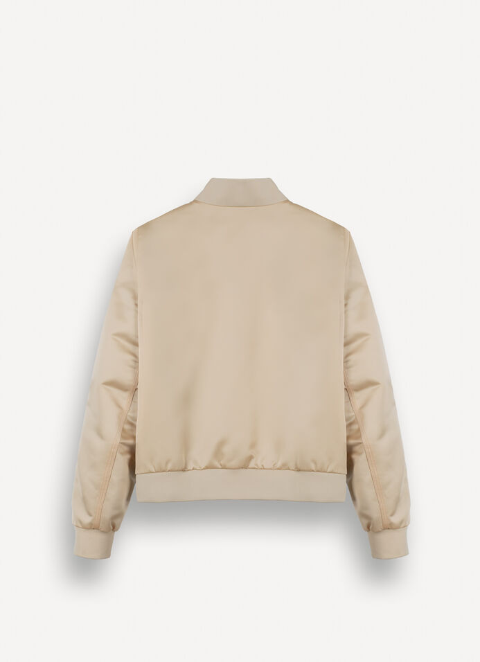 Satin bomber jacket with side zips image number 5