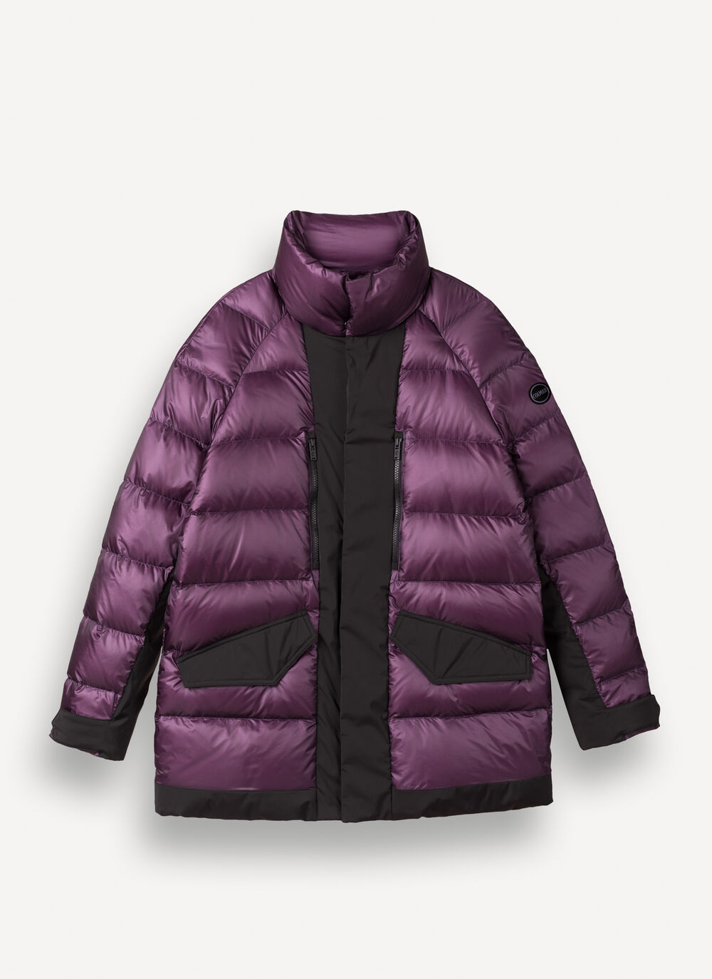 Down jacket with technical fabric details image number 4