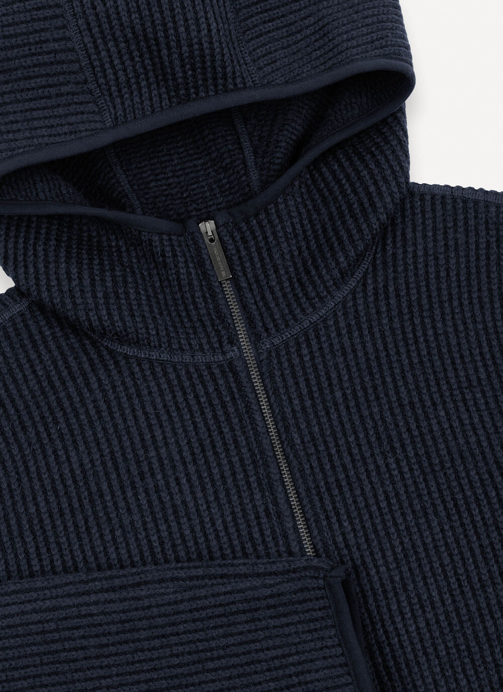 Rib-knit pullover with hood image number 6