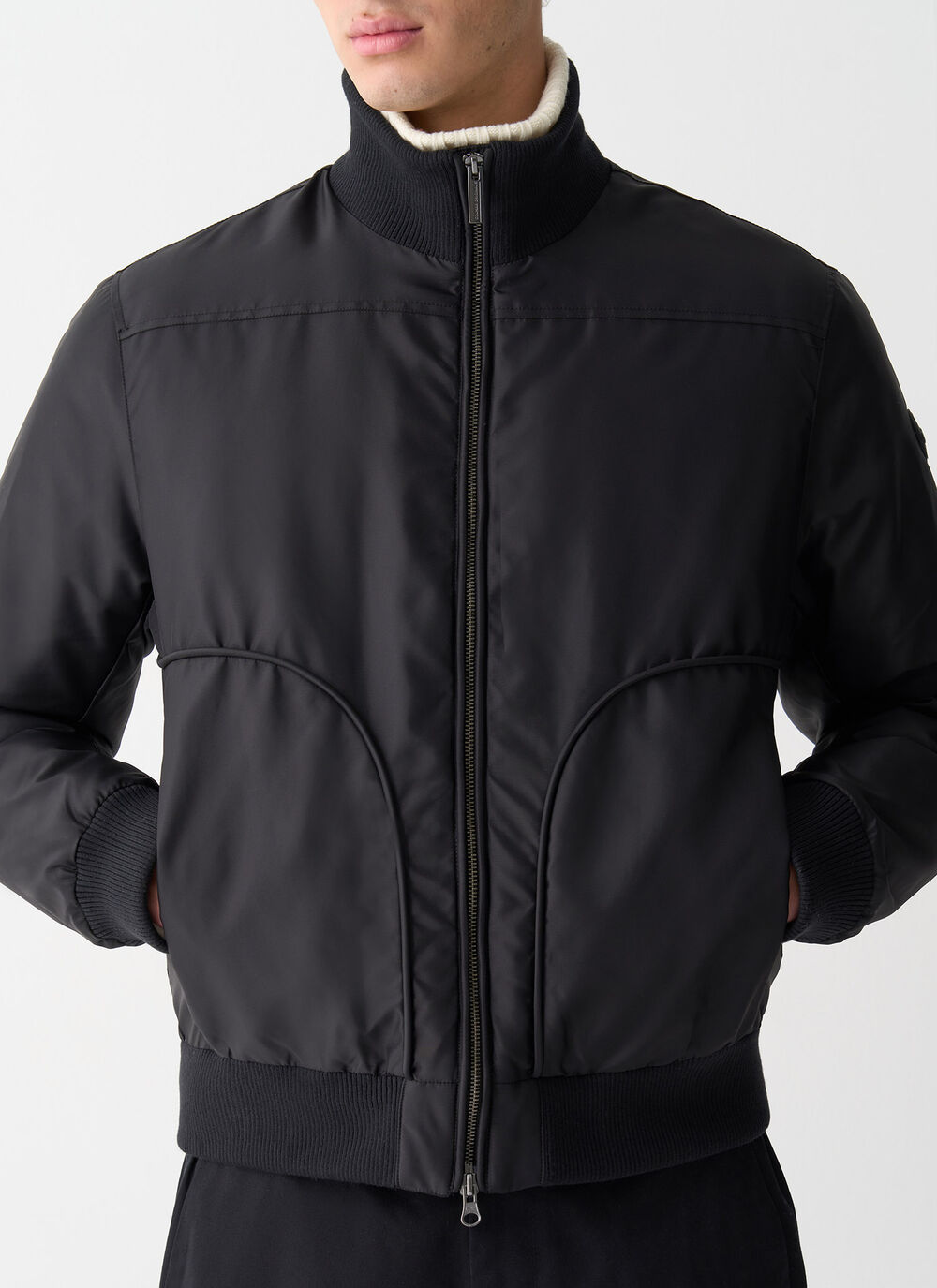 Satin down bomber jacket  image number 2