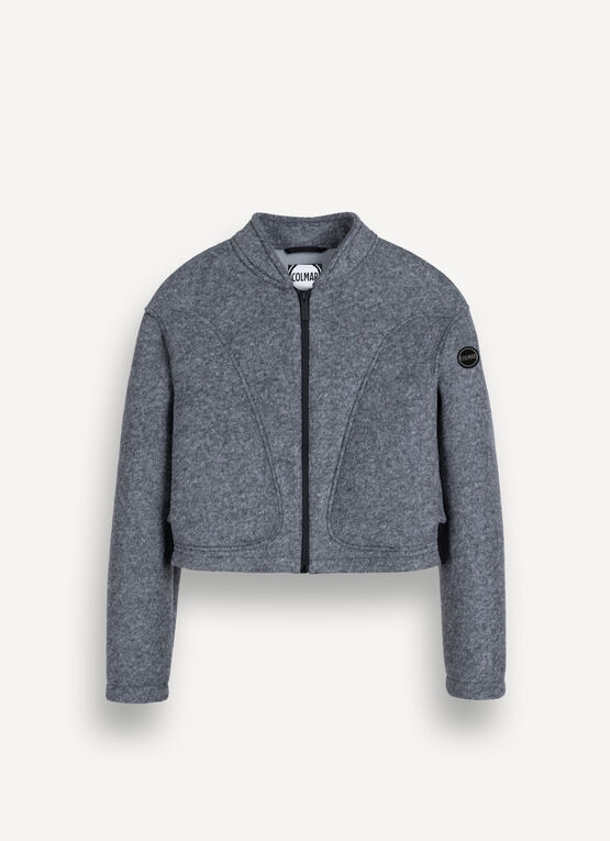 Cropped scuba bomber jacket