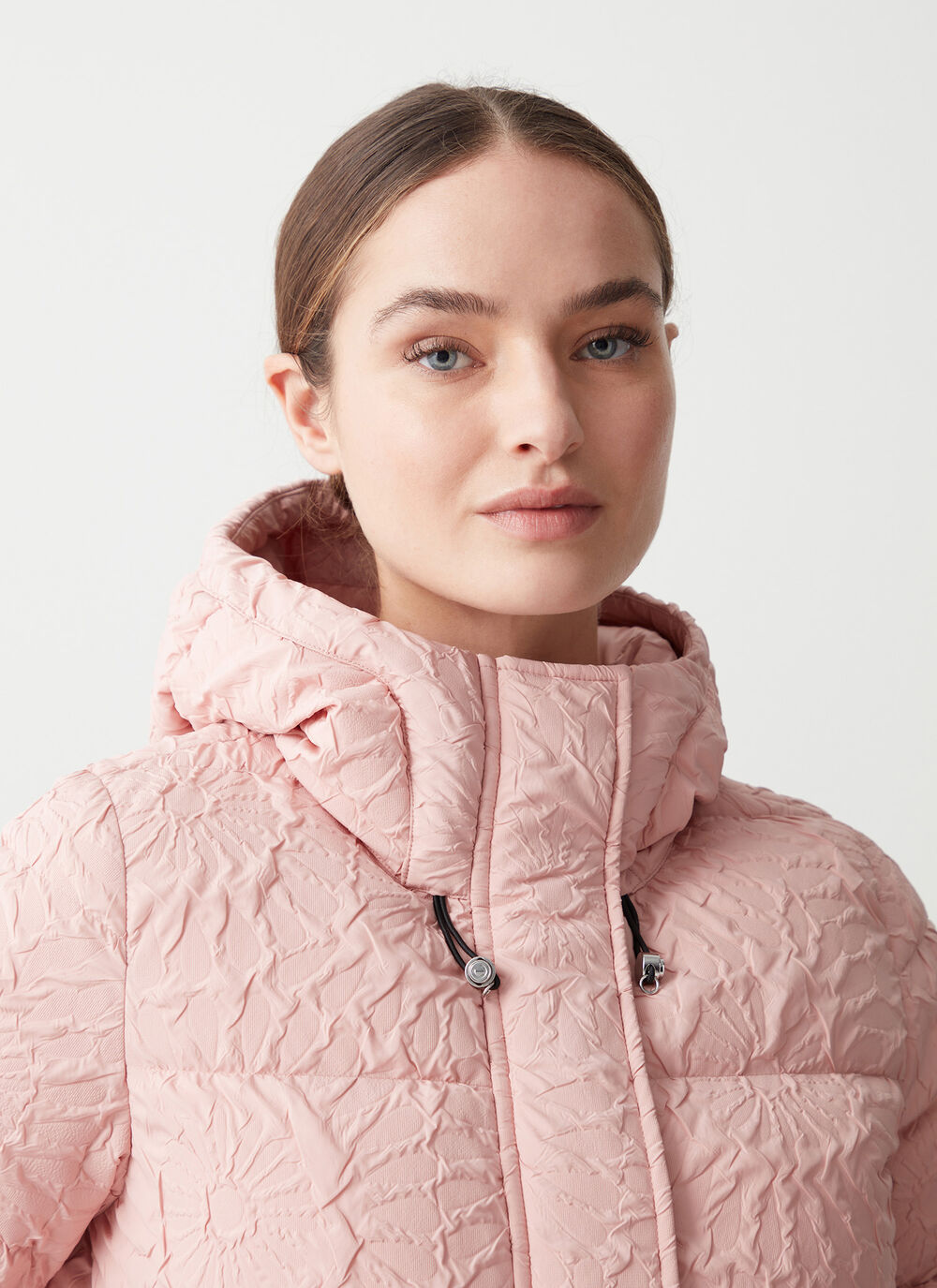 Daunenjacke mit 3D-Blumenmuster und Tunnelzug image number 1