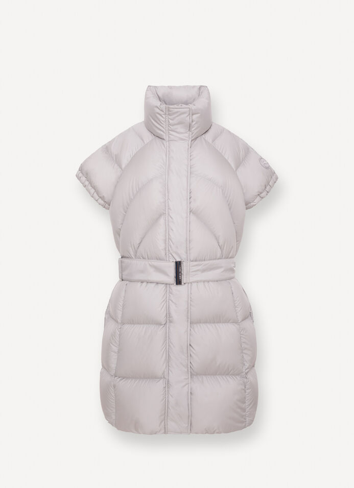 Short sleeve down jacket with belt image number 4