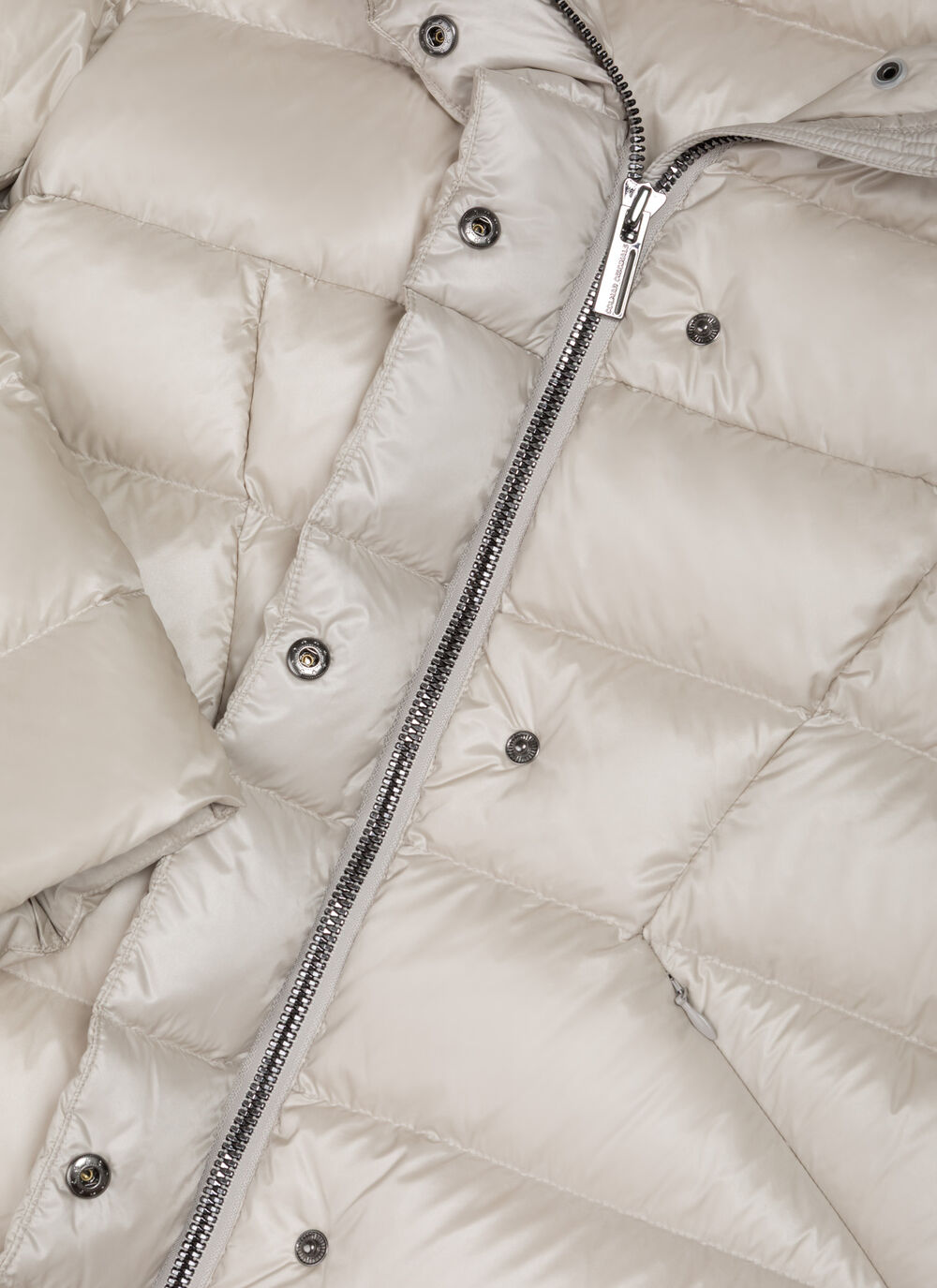 Long fitted down jacket image number 6