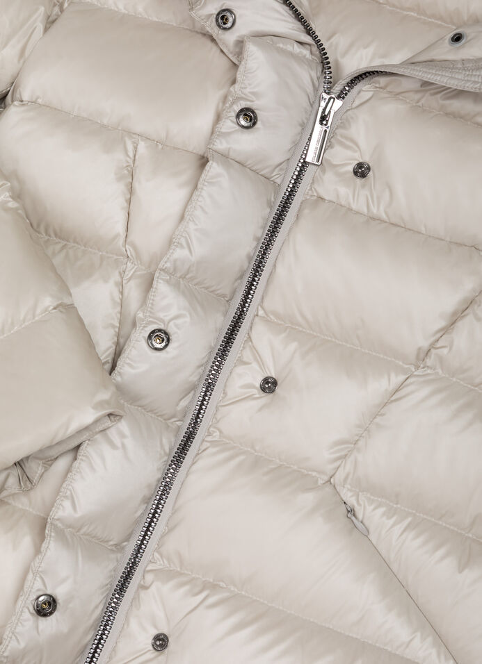 Long fitted down jacket image number 6