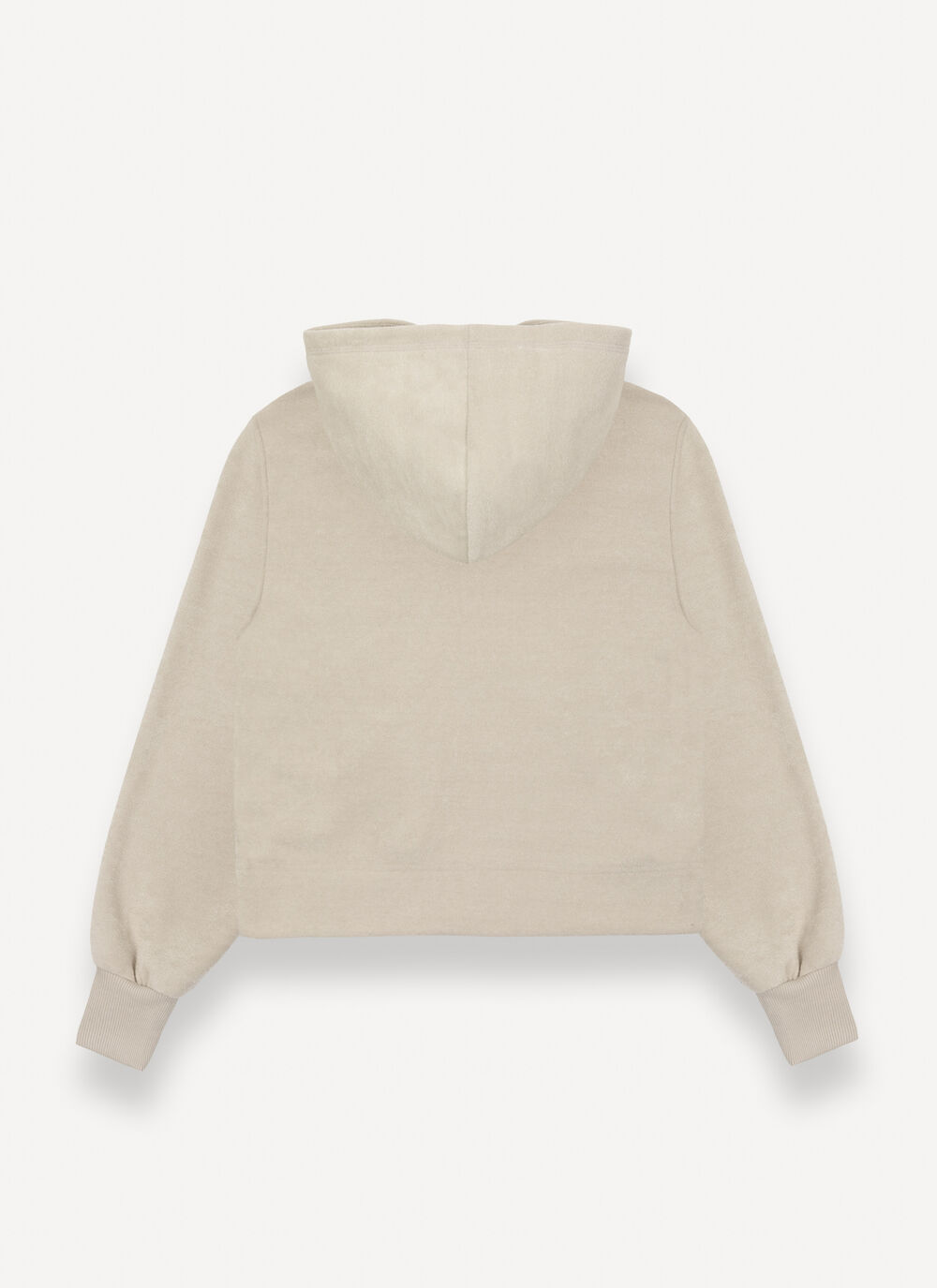 Sweat-shirt &agrave; capuche en bouclette  image number 5