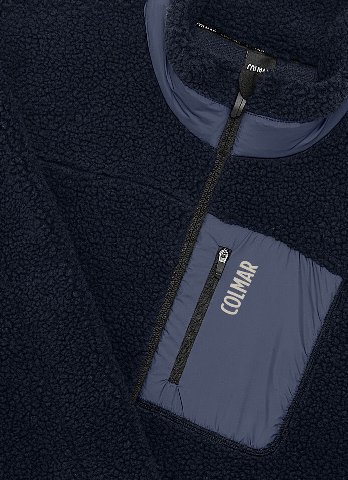 Full-zip sherpa-style knit sweatshirt image number 5