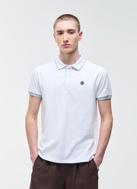 Stretch polo shirt with contrasting details