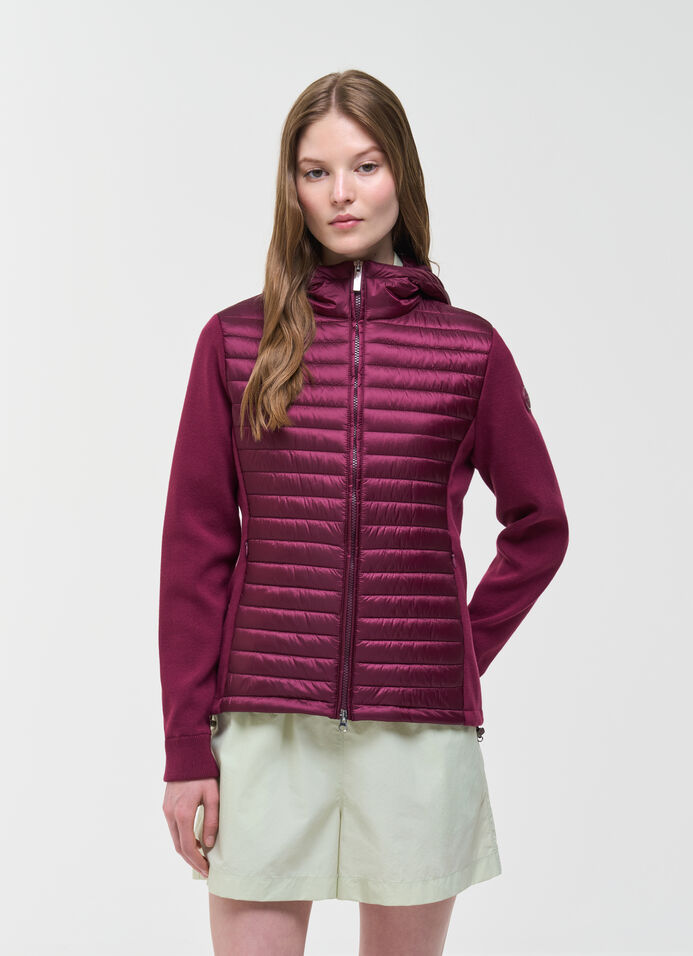 Hybrid padded jacket with hood
