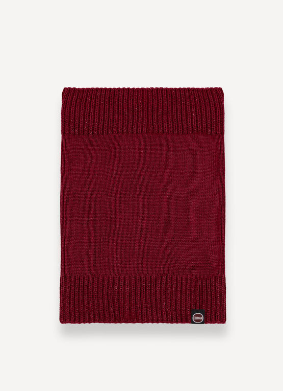 Neck warmer with lurex rib knit