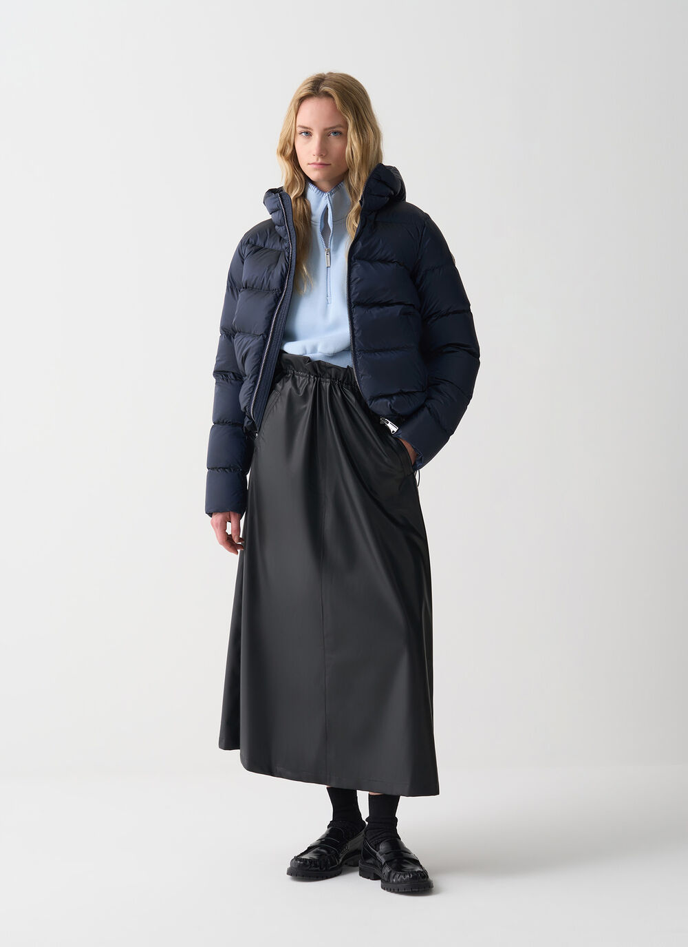 Down jacket with detachable hood image number 0