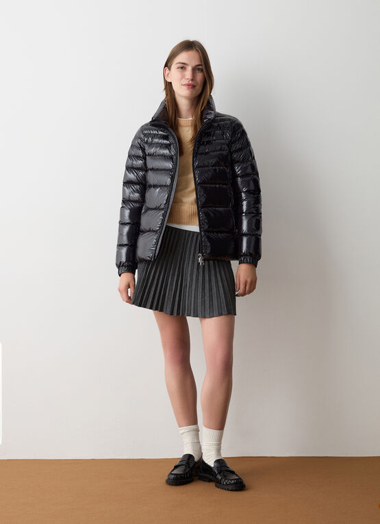 Superglänzende Daunenjacke mit Tunnelzug