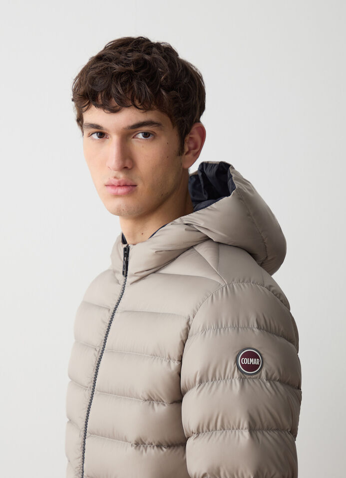 Sporty down jacket with fixed hood image number 0