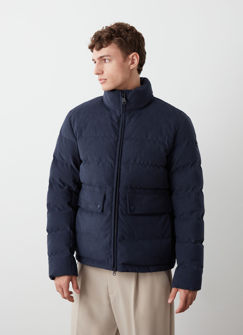 Waterproof corduroy down jacket image number 0