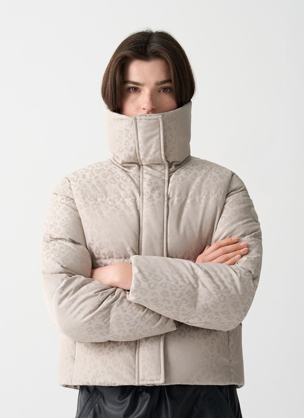 Daunenjacke mit Animal-Motiv und Maxi-Kragen  image number 1