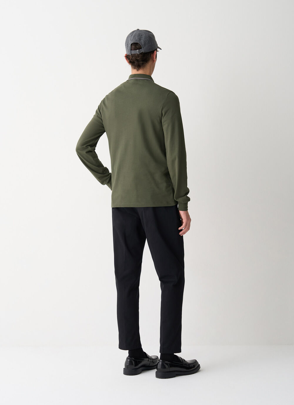 Dreifarbiges Langarm-Poloshirt image number 3