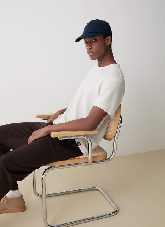 T-shirt à col rond en tissu oxford au toucher frais