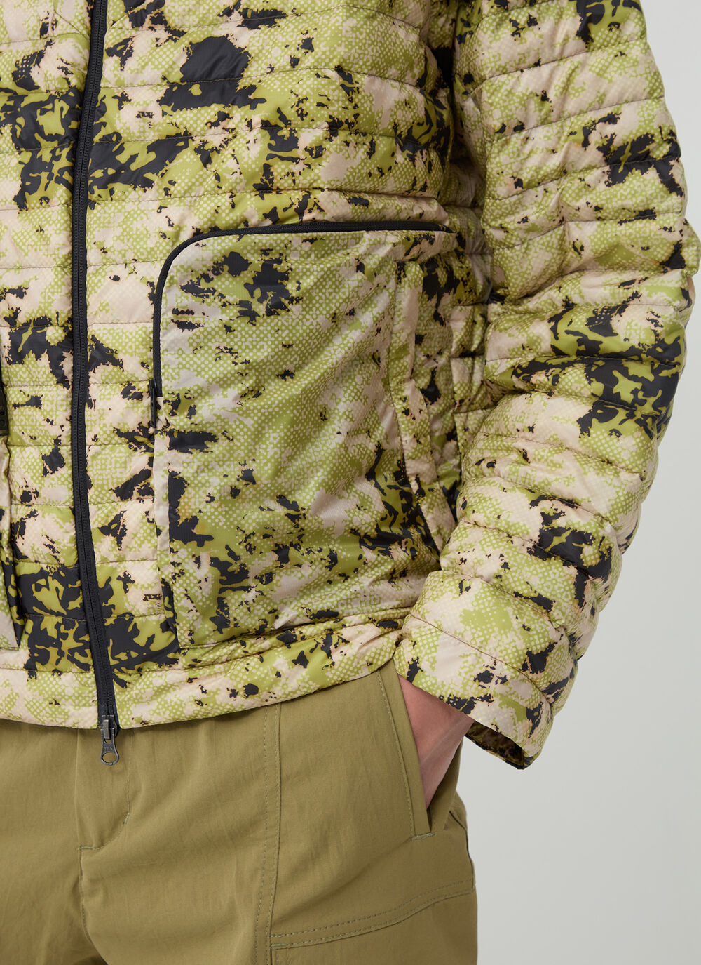 Pixelated camouflage down jacket image number 2