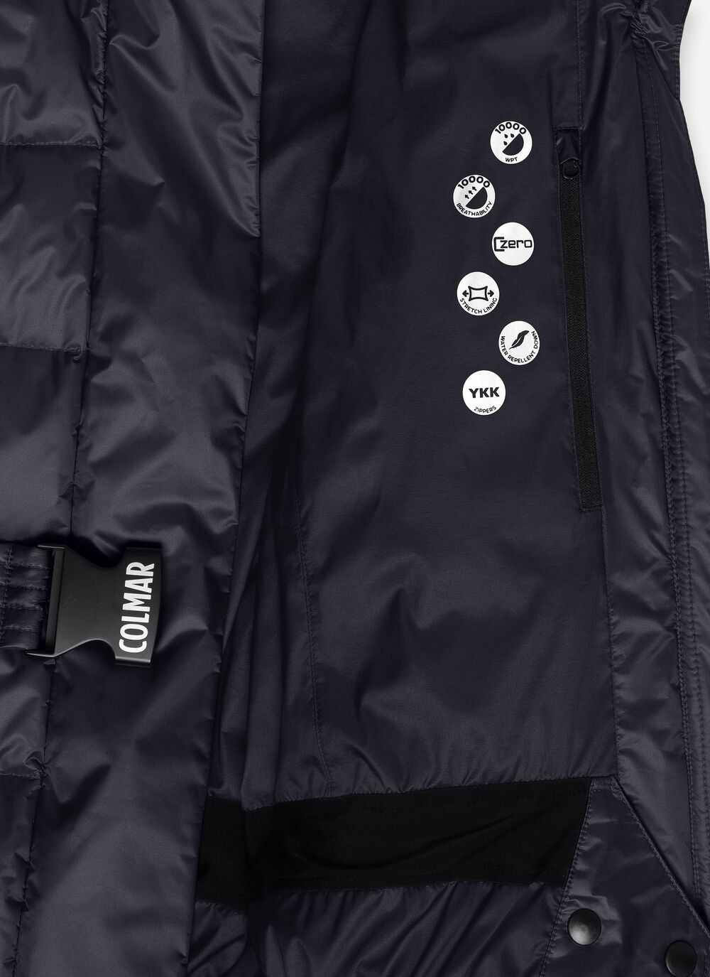 Glossy padded ski jacket with belt image number 6