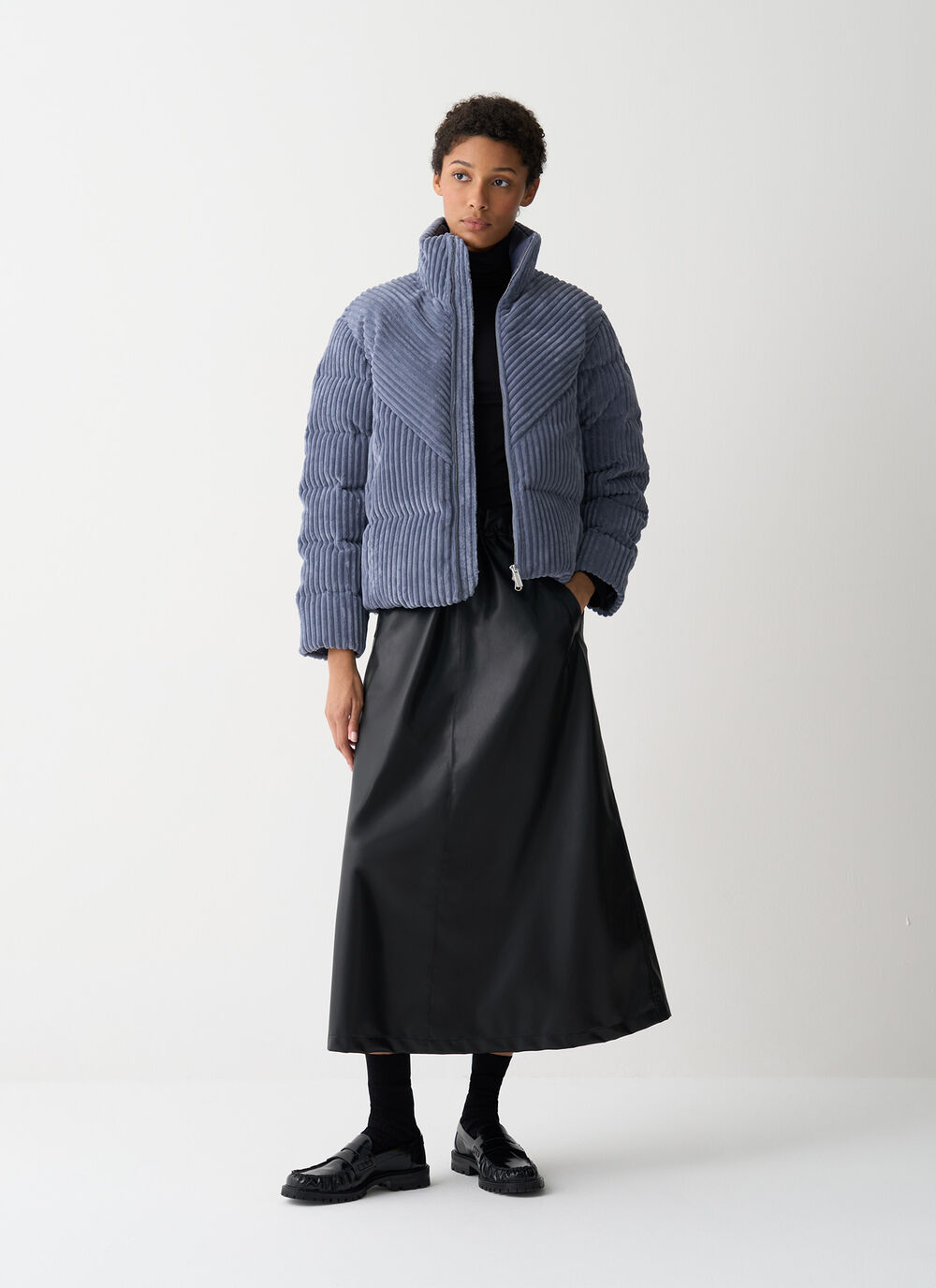 Corduroy down jacket image number 0