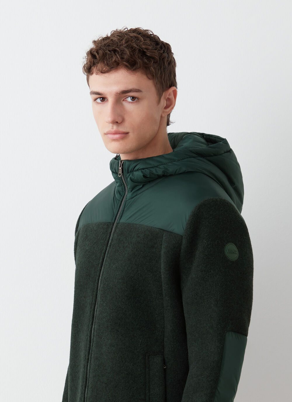 Wool cloth jacket with nylon inserts image number 2