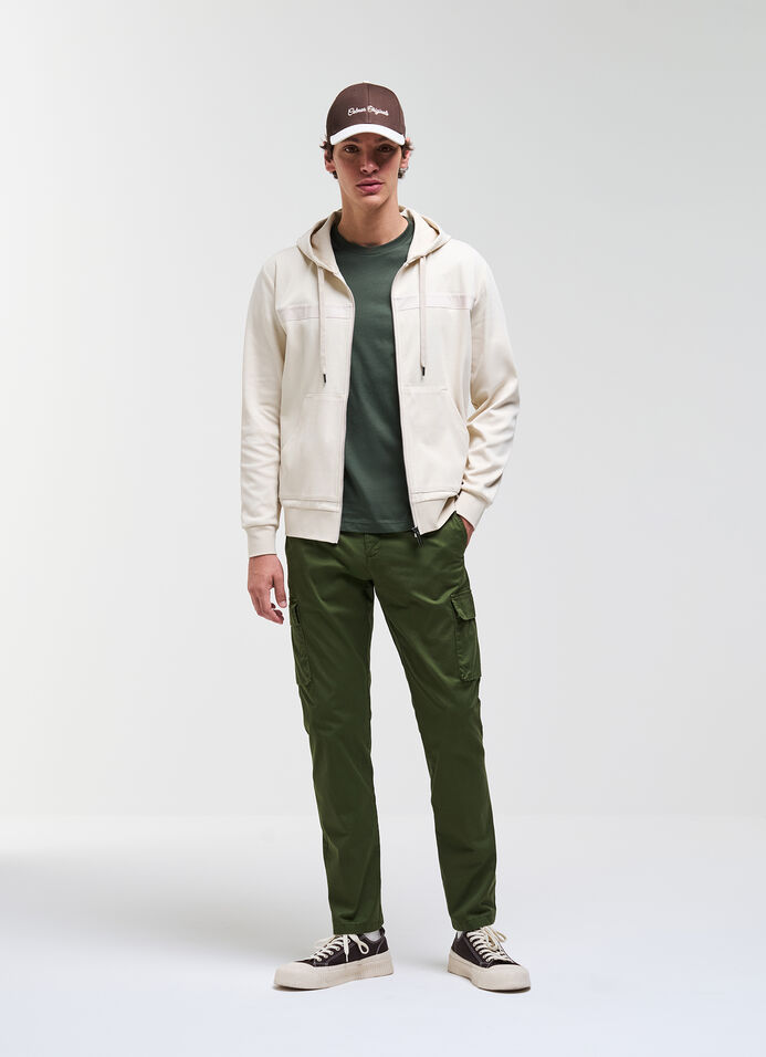 Hoodie in piqu&eacute; fabric