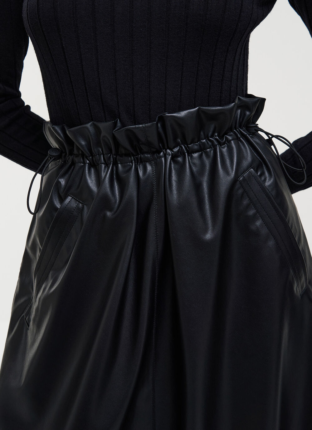 Faux leather midi skirt image number 2