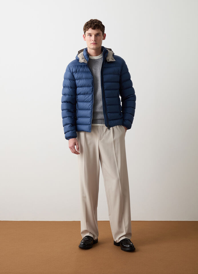 Sporty down jacket with detachable hood image number 1