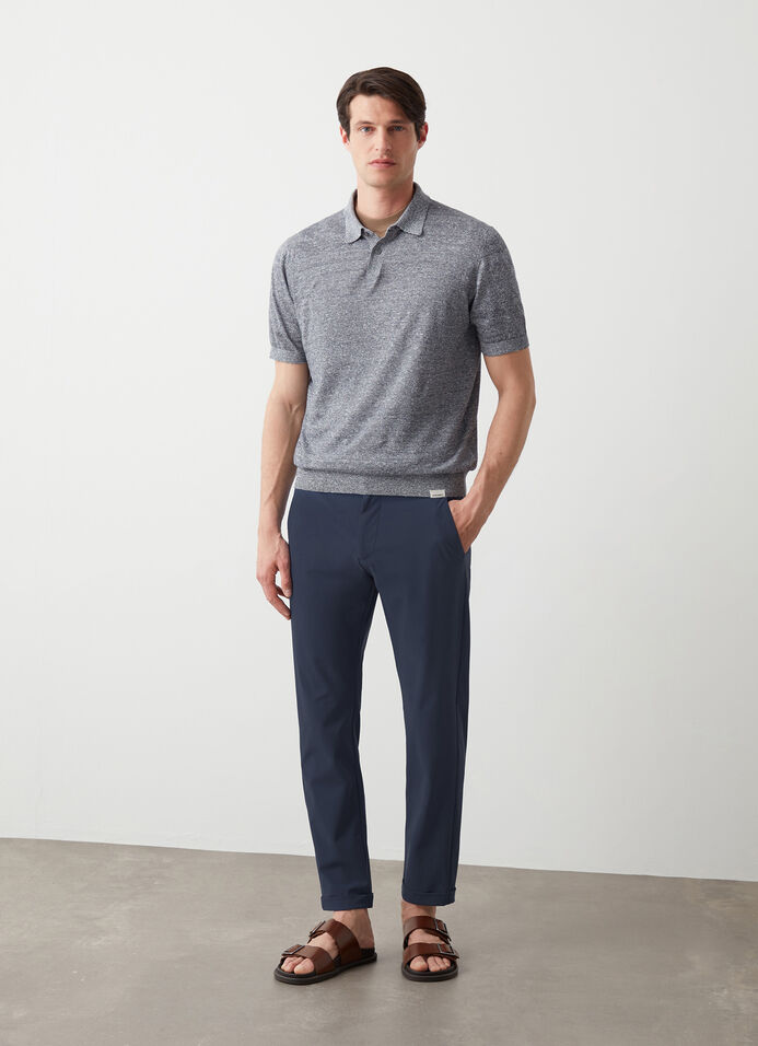 Easy care lightweight trousers with turn-ups image number 1