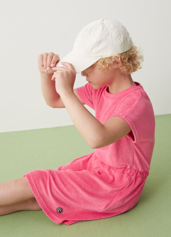Kurzärmeliges Kleid aus Chenille