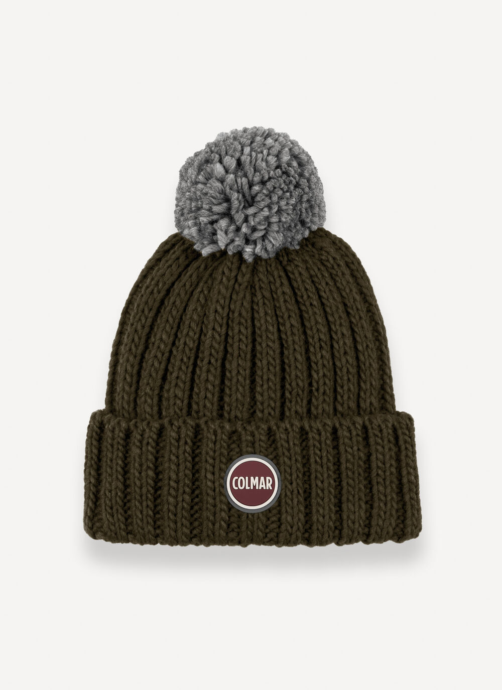 Unisex rib-knit hat with pom-pom image number 1