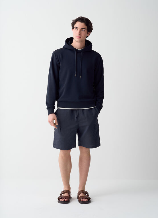 Solid colour hooded sweatshirt
