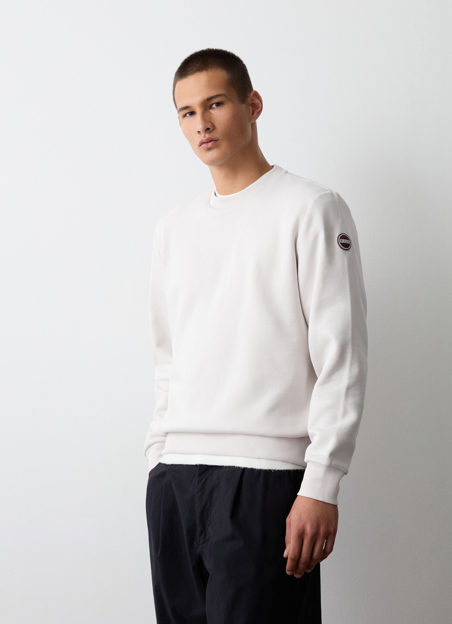 White crew neck sweatshirt in store hotsell