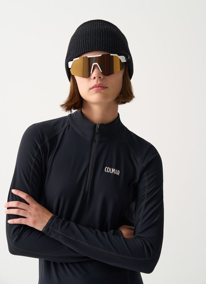 Thermal stretch ski jumper with half-zip image number 2