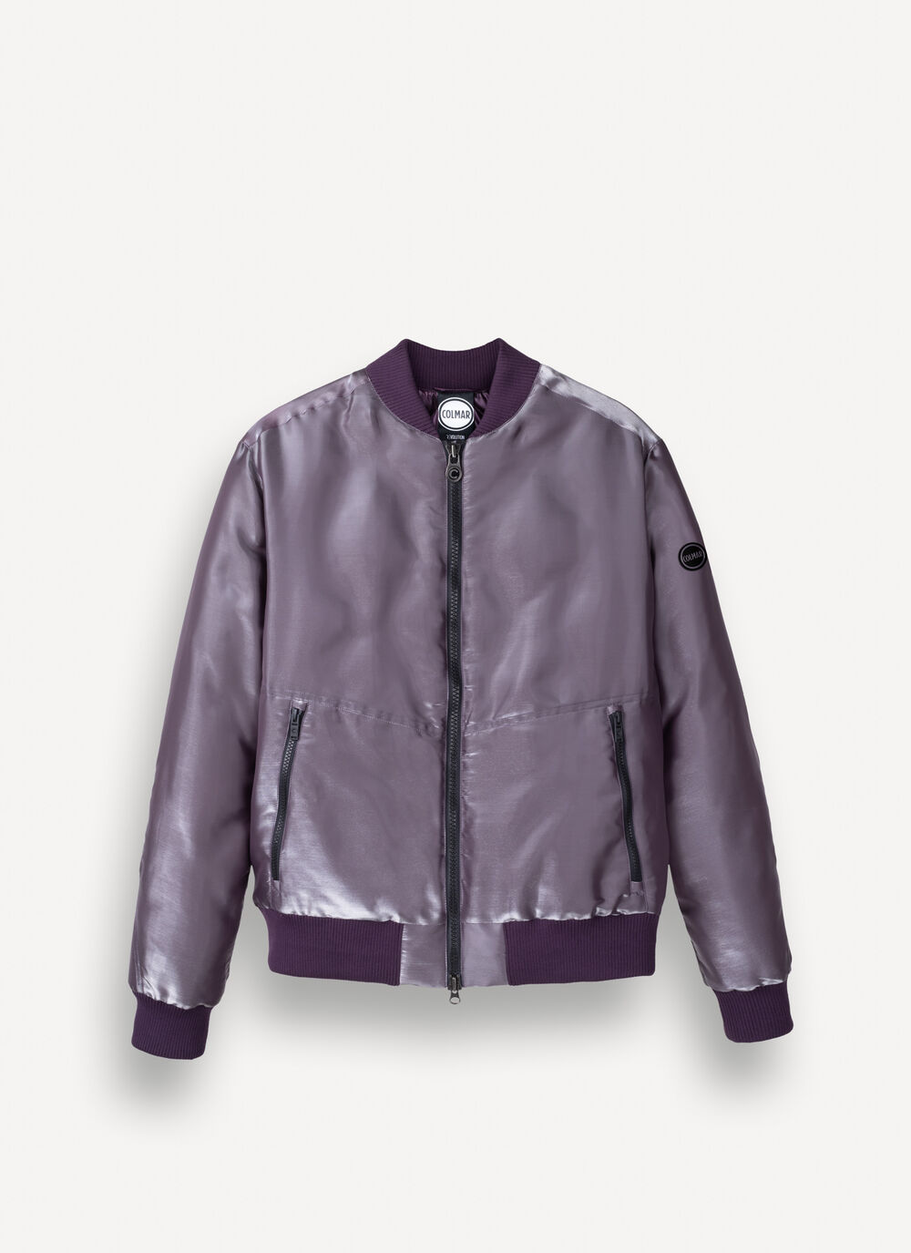 Iridescent satin bomber jacket image number 4