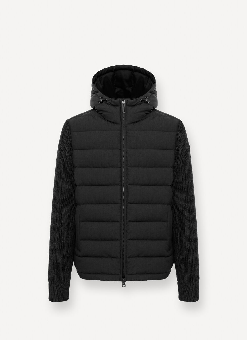 Padded jacket with knit sleeves image number 0