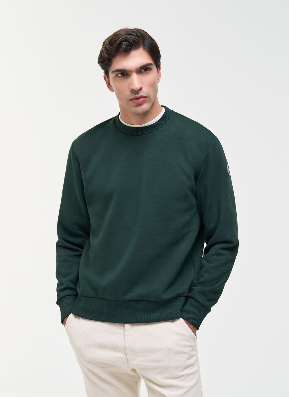 Cotton crew-neck sweatshirt image number 0