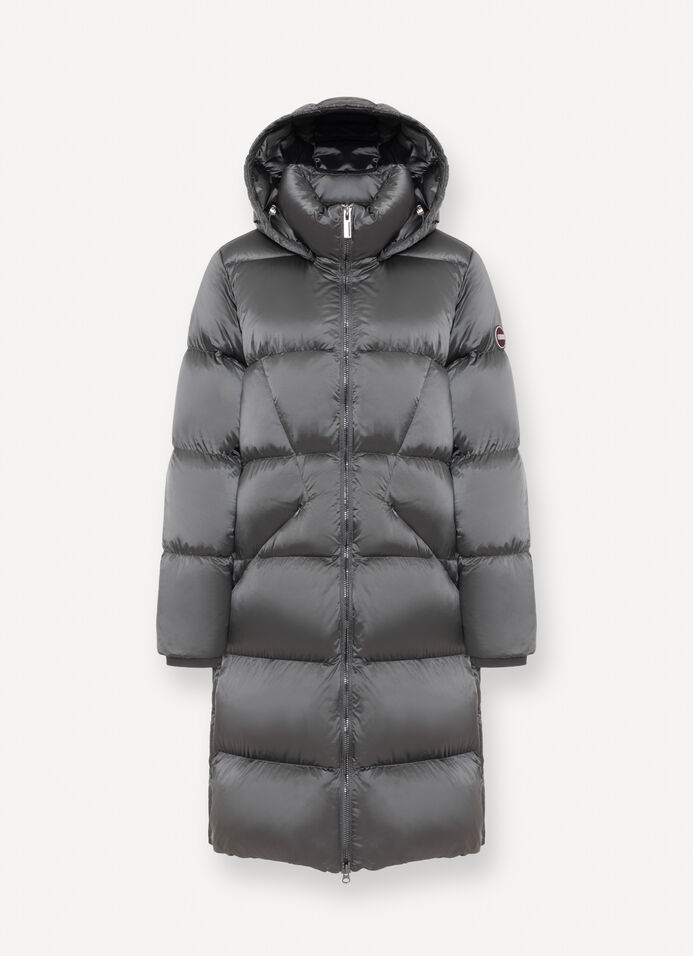 Long down jacket with side slits image number 4