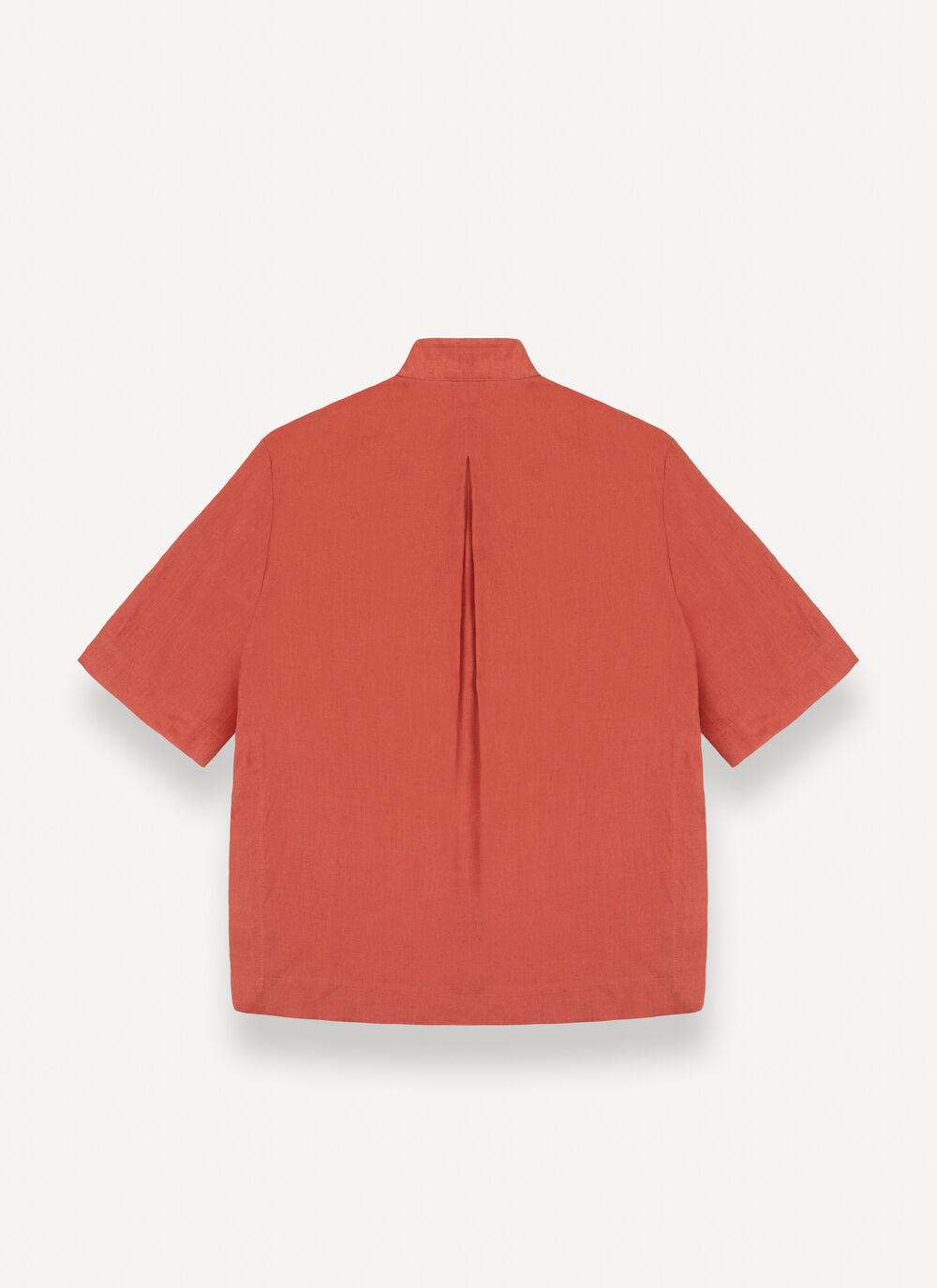 Linen Mandarin Collar Shirt image number 6