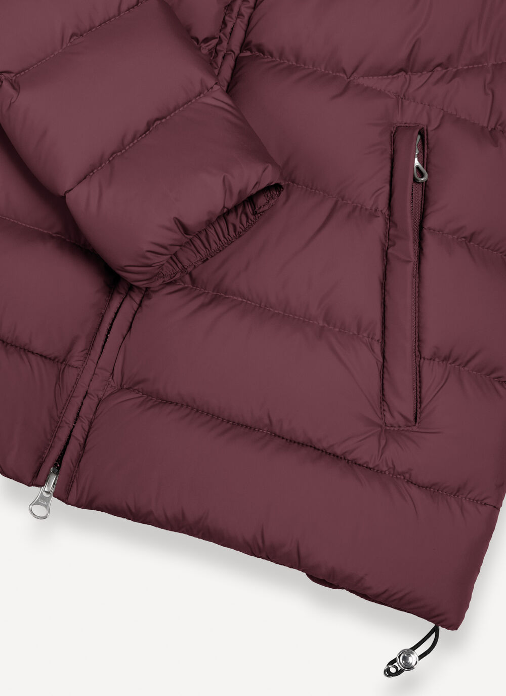 Down jacket with fixed hood in matt fabric image number 6