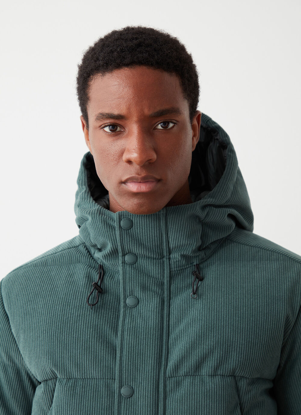 Waterproof corduroy down jacket image number 2