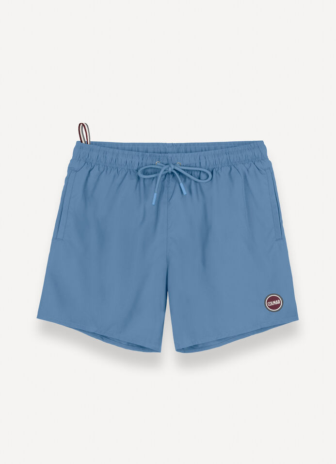 Branded swimming trunks