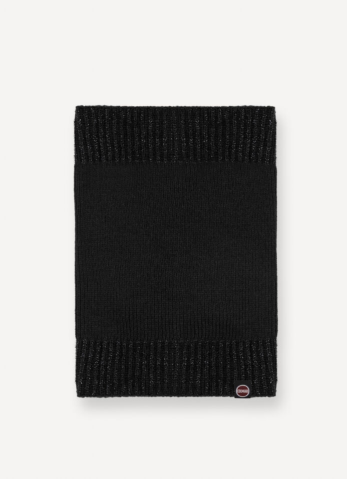 Neck warmer with lurex rib knit image number 1