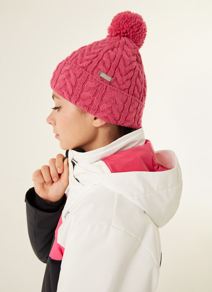 Braided girl's hat with pompom image number 0