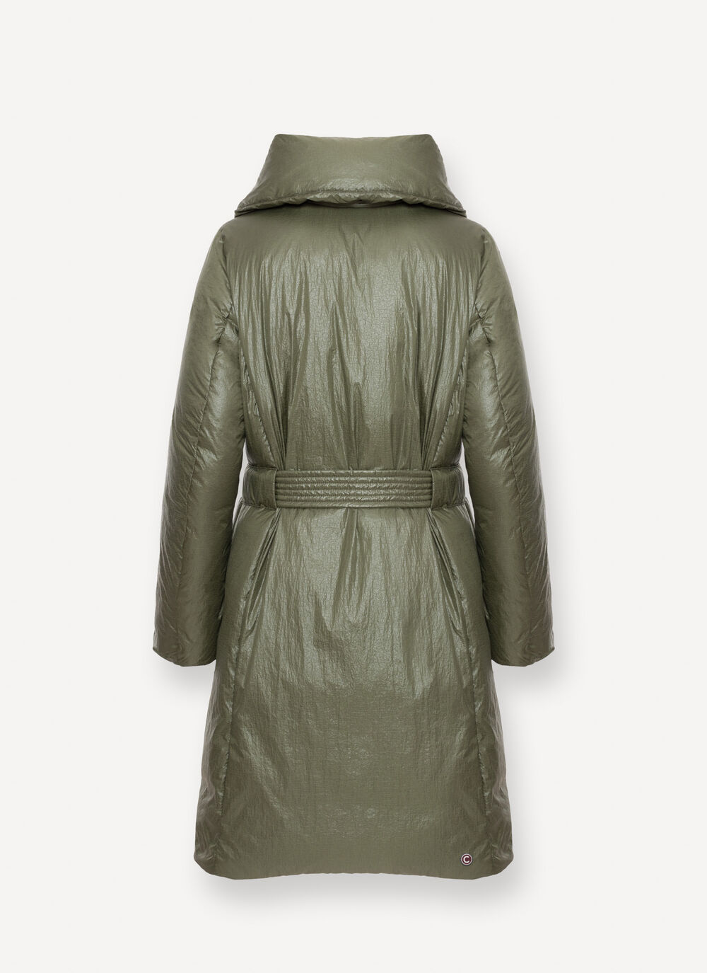 Long marble-effect down jacket image number 5