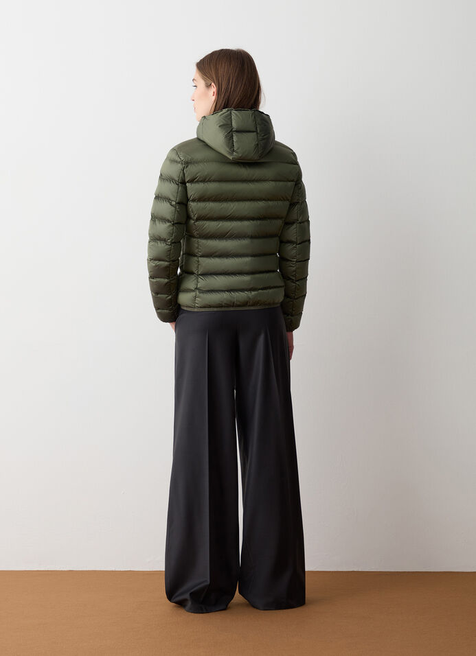 Short down jacket with attached hood image number 3