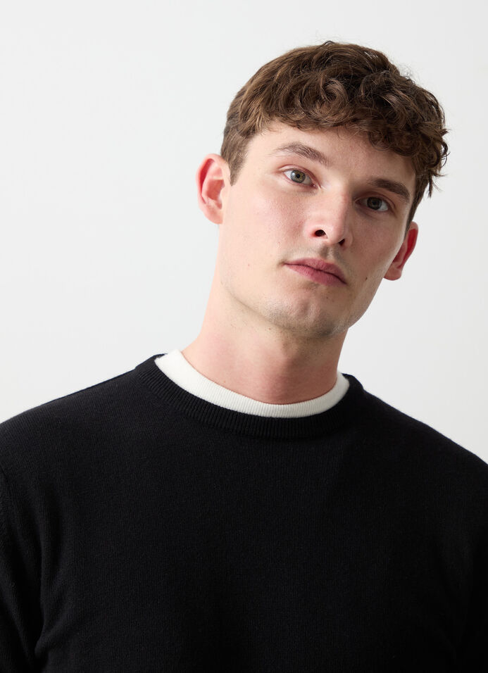 Pullover in maglia rasata misto cashmere image number 2