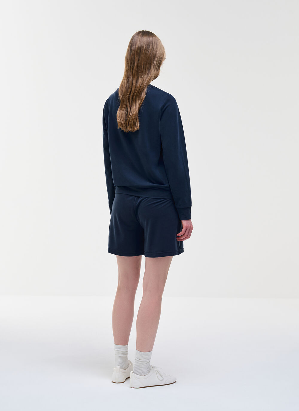 Sweat-shirt &agrave; col rond en modal doux image number 3